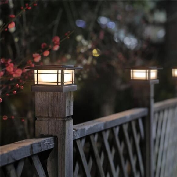 6 Pack Solar Post Lights Outdoor, Solar Powered Fence Post Cap Lights - Picture 4 of 6
